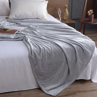  罗莱生活 LUOLAI 家纺 超柔床品吸湿发热科技绒压花毯灰色180*20