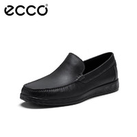 ecco 爱步 官方正品 ECCO/爱步男鞋2022春季新款 乐福鞋男 便捷一脚套商务休闲皮鞋 轻便舒适 黑色54051401001