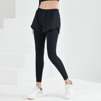 LI-NING 李宁 假两件运动裤女跑步健身运动长裤透气舒适可外穿修身健身裤