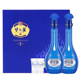 洋河白酒蓝色经典梦之蓝m6礼盒45度500ml*2瓶礼盒装宴请白酒