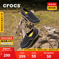 crocs 卡骆驰 帆布鞋男士圣克鲁兹一脚蹬平底鞋休闲鞋|10128 黑/卡其-062 44(280mm)