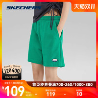 SKECHERS 斯凯奇 短裤女2023年夏季新款休闲宽松外穿绿色运动裤子男士潮流裤