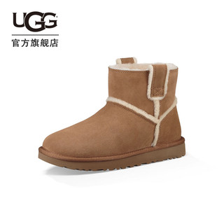 UGG 2023冬季女士时尚溢毛平底纯色圆头舒适休闲靴雪地靴 1100211