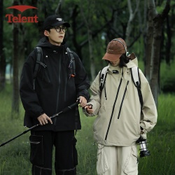 抖音超值购telent天伦天男女款户外爬山露营旅游防风防水山系进藏连帽
