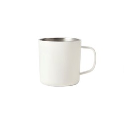 MUJI 無印良品 无印良品（MUJI）不锈钢双层马克杯 大容量男女办公学生水杯茶杯咖啡杯 白色 380ml