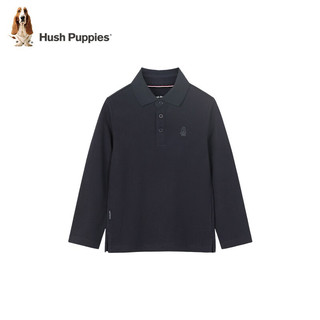 暇步士（Hush Puppies）童装儿童男大童Polo衫时尚简约 藏蓝 150cm