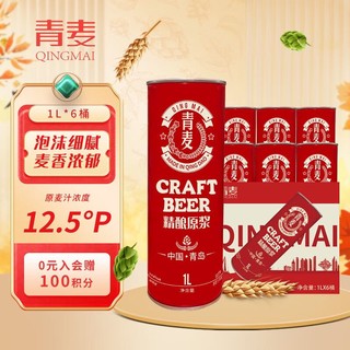 QINGMAI 青麦 精酿啤酒原浆 1L*6桶 整箱装