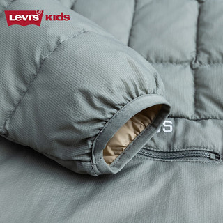 Levi's 李维斯童装男女童连帽羽绒服儿童保暖上衣 暗影绿 140/68