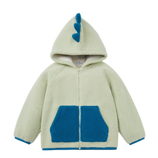 森马（Semir）童装儿童外套20舒适仿羊羔绒女童上衣男童潮流 粉绿40351 100cm
