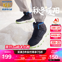 Skechers斯凯奇男女童棉鞋冬季儿童雪地靴4-16岁大童二棉鞋加绒鞋8701647L 男童/海军蓝色/多彩色/NVMT 32