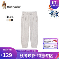 暇步士（Hush Puppies）童装女童裤子装大童儿童裤子柔软舒适毛圈时尚休闲潮 花灰 105cm