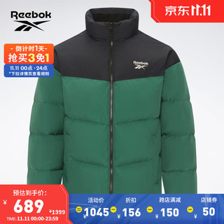 Reebok锐步男女经典时尚复古拼色梭织羽绒夹克 23FRC287UGL1 A/M