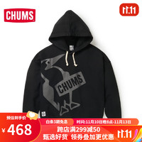 CHUMS洽洽鸟 日系户外秋冬加厚保暖oversize风时尚运动休闲卫衣 帽衫/黑色K001 M