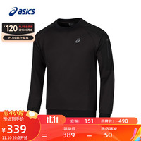 亚瑟士ASICS男子连帽卫衣舒适百搭运动复古休闲外套 2031E445-001 黑色 M