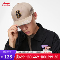 LI-NING 李宁 反伍丨棒球帽男女同款2023篮球系列鸭舌帽帽子AMYT243 浅釉棕-2 F