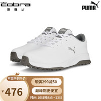彪马 高尔夫球鞋男款   Fusion Tech SL防水缓震舒适无钉鞋子 白色/灰色 6.5码/40/255mm