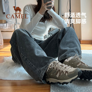 骆驼 CAMEL登山鞋男冬户外徒步爬山防滑耐磨运动越野跑步鞋 F23A693028，深米，女 41