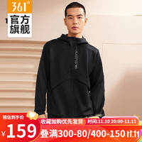 361°361度运动外套男针织外套常规舒适上衣 级黑 S