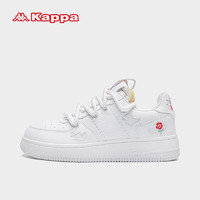 KAPPA卡帕厚底板鞋男鞋休闲鞋子男款小白鞋轻便增高运动鞋 C33CJ-012韩国白 37