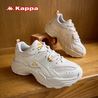 KAPPA卡帕女鞋增高老爹鞋女运动鞋子女百搭休闲跑步鞋潮鞋 安哥拉白 44