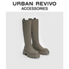 URBAN REVIVO女士潮酷骑士细腻哑光感长靴UAWS32227 绿卡其 36