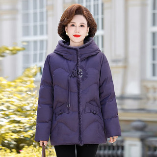鸭鸭（YAYA）中年冬装羽绒服2023中老年女款洋气高贵外套女短款YS 枣红 L