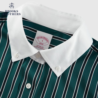 布克兄弟（BrooksBrothers）女士纯棉条纹翻领长袖时尚衬衫 B475-开放蓝色 2