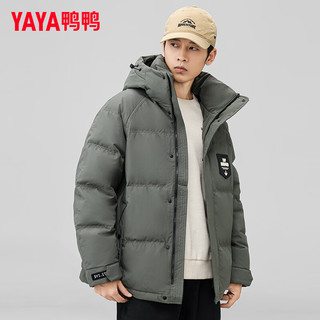 鸭鸭（YAYA）羽绒服男士短款冬季时尚休闲百搭连帽防风保暖外套Y 军绿色 180/96A(XL)