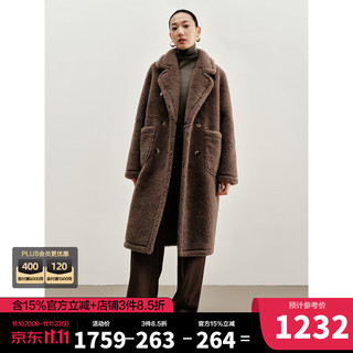 太平鸟大师系列驼绒大衣女2023冬装泰迪熊大衣羊毛冬季外套女 驼色(二） XS