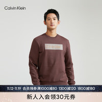 Calvin Klein  Jeans男士字母胶印休闲纯棉美拉德圆领卫衣40QM851 JVB-火山棕 S