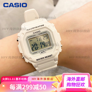 卡西欧（CASIO）F-108WHC-7B男女手表白色方块运动电子表F108WH-1B 1A 218H W-218HC-4A2粉白