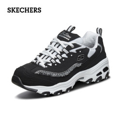 skechers斯凯奇女鞋秋冬款熊猫鞋复古厚底缓震老爹鞋黑色时尚休闲运动