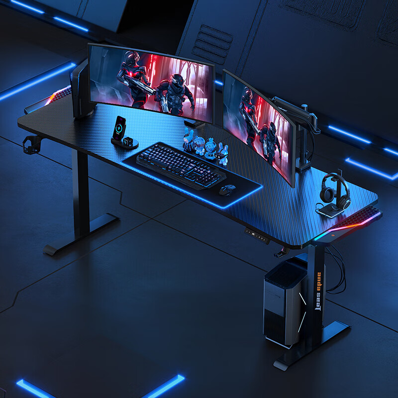 andaseaT 安德斯特 未来战士 智能升降电竞桌 黑色 1.12m 电动升降基础款