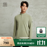 KOLON SPORT/可隆半拉链长袖 男子户外透湿运动休闲T恤内搭 LHZT3WN183-OG 橄榄绿 190/3XL