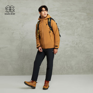 KOLON SPORT/可隆中量连帽棉服 男子户外防泼水透湿防风戈尔保暖夹克外套 LHPJ3WN195-AR 琥珀黄 185/2XL