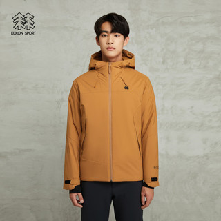 KOLON SPORT/可隆中量连帽棉服 男子户外防泼水透湿防风戈尔保暖夹克外套 LHPJ3WN195-AR 琥珀黄 185/2XL