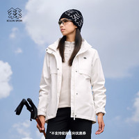 KOLON SPORT/可隆软壳内胆三合一冲锋衣 女子户外戈尔防水防风外套夹克 LKGJ3WN162-CR 米白 175/XL