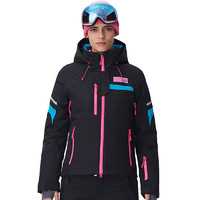 RUNNING RIVER 极限 新品女式户外韩版防水透气保暖拼色双板滑雪服夹克上衣A7012N 095黑色 M