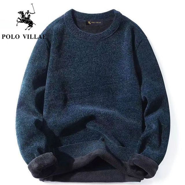 POLO VILLAE 保罗威特 高档雪尼尔加绒保暖毛衣男士冬季加厚针织衫打底卫衣男