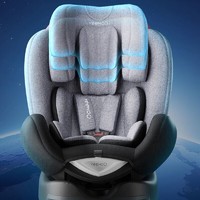 YeeHoO 英氏 婴儿汽车安全座椅宝宝可坐可躺360度旋转座椅车载通用儿童0-7岁 儿童安全座椅（芭比粉）