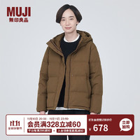 MUJI 無印良品 无印良品（MUJI）女式 不易沾水 连帽羽绒夹克 女士羽绒服冬季款 BD0Y9A3A 深米色 XL 165/92A