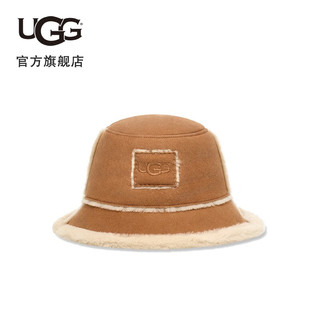 UGG女士休闲舒适帽子简约盆帽时尚渔夫帽 22601 CHE | 栗色 L/XL