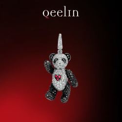 qeelin麒麟珠宝麒麟官方bobo系列白色18k金钻石红宝石吊坠女中均码