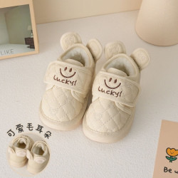 婴幼儿小熊儿童雪地靴宝宝保暖冬鞋男童时尚短靴女童韩版防滑棉鞋