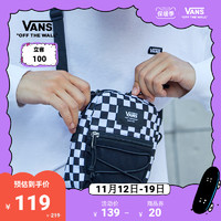 VANS 范斯 官方 男女情侣斜跨包黑白棋盘格美式街头风