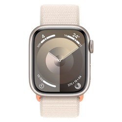Apple 苹果 Watch Series 9；星光色铝金属表壳；星光色回环式运动表带