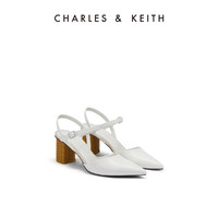 CHARLES & KEITH CHARLES&KEITH23;秋季新款CK1-60280385时尚编织粗高跟尖头凉鞋女