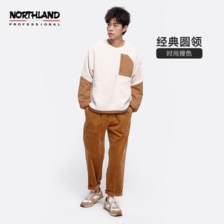 NORTHLAND 诺诗兰 新款男式绒外套户外舒适保暖连帽拼接抓绒衣NFTBT5614S