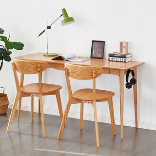 原始原素 实木书桌北欧简橡木学习桌小户型橡木书房办公桌学习桌-0.8米