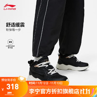 李宁（LI-NING）LNDEFENDER丨休闲鞋女鞋23减震回弹中帮潮流运动鞋子AGLT128 【加绒】黑色-1 36码